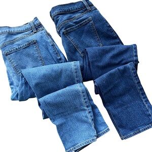 Old Navy Wow Boyfriend Jeans Bundle - Size 6 (2 Pairs) Medium Wash Blue